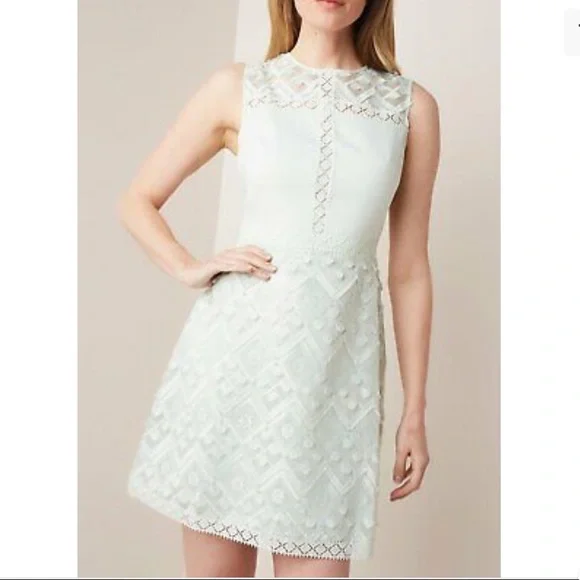 NWT TED BAKER MINT BUTTERCUP LACE A-LINE TUNIC DRESS SIZE TB 3